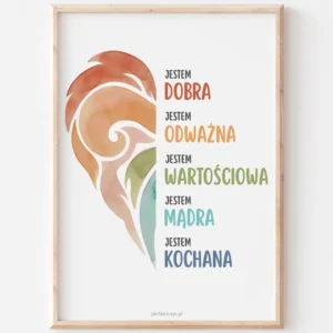 Plakat edukacyjny - Moje serce - afirmacje