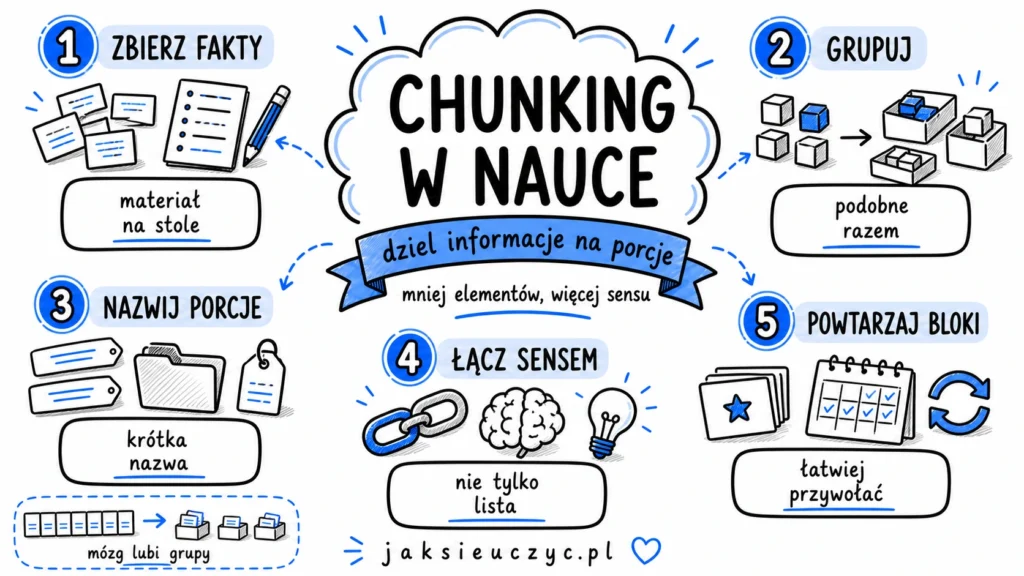 Chunking w nauce – dzielenie materiału na mniejsze porcje, grupowanie informacji i łatwiejsze zapamiętywanie